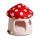 Katzenhöhle,Pilz Katzenbett mit Abnehmbares Kissen, Weich und warm Katzen Bett, Kuschelhöhle, Kuschelbett & große Kuschelhöhle, Katzen Schlafplatz, für oder kleine Hunde (50x50x47cm)