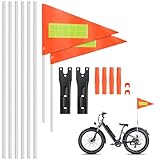 Fahrrad Wimpel, 2 Stück Fahrrad Fahne 180cm Fahrradwimpel Verstellbare, Kinderfahrrad Sicherheitswimpel Reflektierender Fahrradfahnenwimpel Passend für Kinderfahrräder (Orange)