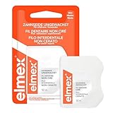 elmex Zahnseide 50 m – gewachstes Zahnband für eine gründliche Zahnreinigung – Faden mit Flauscheffekt und Aminfluorid beugt Karies und Zahnfleischentzündungen vor