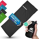NORDMUT® Hüttenschlafsack Mikrofaser Ultraleicht - Sommerschlafsack Kleines Packmaß & Atmungsaktiv - Schlafsack Dünn & besonders weich inkl. Kissenfach [220 x 90 cm]