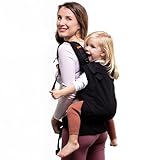 Beco Toddler Babytrage & Kindertrage (9-27 kg) - 100% Baumwoll Trage Kleinkind, Leicht & Atmungsaktiv, Hüftfreundlich mit 2 Tragepositionen: Bauchtrage & Rückentrage (Schwarz)