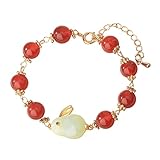 2023 Neujahr Glückskaninchen Geflochtenes Armband Chinesisches Sternzeichen Kaninchen Nachahmung Segen Viel Glück Armband Für Frauen Mädchen Damen Männer Schmuck Mgj544 (Red, One Size)