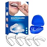 Knirscherschiene für Nacht, Knirscherschiene Effektiv Schnarchstopper 4 Stück, Schnarchschiene Wiederverwendbar, Zahnschiene Mundschutz Set, Aufbissschiene für Nacht, Schützt den Zahnschmelz