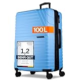 Cocoono Hartschalenkoffer XL Groß – 95L - 104L Volumen – 8 Rollen 360° drehbar – Leichter ABS Koffer mit TSA Schloss & Teleskopgestänge – Reisekoffer, Koffer Groß, Trolley (blau, XL)