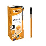 BIC Kugelschreiber Orange fine/ 20 Kulis in Schwarz – Strichstärke 0,35 mm - fein – Dokumentenecht