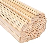 100 Stück Bambus Holzstäbe 20 cm, Handgefertigt Flach Holzstäbe Quadratisch 9 X 3 mm, Leicht Zu Bemalen und Zu Färben, Natur Holzstab Bastelholz für Diy-Bastelprojekte, Modellbau, Kochdekorationen
