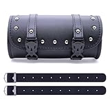 NVGFTG Universal Motorrad Satteltasche Lenkertasche Werkzeugtasche PU Leder Werkzeugrolle Tasche Mit 2 Befestigungsgurten, Aufbewahrungstasche Für Fahrrad