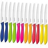 LAZAHOME Classic Line Brotmesser Set 12-teilig，23.2CM，Brotmesser wellenschliff，Professionelles Brötchenmesser aus Edelstahl，Komfortabler Griff，Frühstücksmesser，Brotzeitmesser，Mehrfarbig