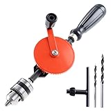HSEAMALL Manueller Kurbelbohrer, 3/8 Zoll (1,5–10 mm) Kapazität, Doppelritzel, Bohrfutter, für Holz, Kunststoff, Acryl, Leiterplattenstanzen