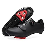 ARTVEP Fahrradschuhe Herren Damen Rennradschuhe MTB Radschuhe Kompatibel mit Look SPD SPD-SL Delta Lock Pedal Reitschuhe Peloton Schuhen Alles Schwarz EU45 / 275