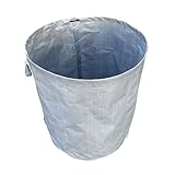 Wiederverwendbarer Laubsack Gartenabfallsack 272L Faltbarer Laubkorb mit Tragegriffen Aus Reißfestem Gewebe für Laub Rasen Gartenabfälle- Silbergrau 272l