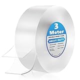 Doppelseitiges Klebeband Extra Stark 3m, Doppelseitiges Klebeband Transparent Nano Klebeband Ablösbar, Teppich Klebeband Doppelseitig Dünn für Foto Wand, Küche, Zuhause, Auto oder Outdoor