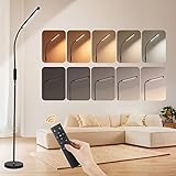 Stehlampe Wohnzimmer Stehlampe Dimmbar,25 Modi LED Stehlampe Wohnzimmer Dimmbar,1000 Lumen Leselampe Stehlampe LED Stehlampe Schwarz,Fernbedienung/Timer Floor Lamp,Stehleuchte Wohnzimmer Standleuchte
