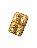 Nordic Ware Backform, Kuchenform, Disney Frozen, gold, 4 verschiedene Charaktere, Aluminium, Antihaft, NW 94378