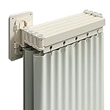 Duschvorhang Ohne Bohren,Wandmontage Eckvorhangstangen,Altbare Faltbare Duschvorhangstange Mit Saugnapf,Duschvorhangstange l/u Form Und Starker Saugnapf,Für Eckdusche, Shower,Weiß(4-Fold,124cm)