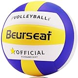 Beurseaf Volleyball, Soft Touch Beachvolleyball, Sports Volley Ball, offizielle Größe 5 Indoor & Outdoor Volleybälle (Blau & Gelb)