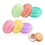 SwirlColor Mini Macarons Box 6 Stück, Mehrzweck Macarons Aufbewahrungsbox Tragbare Macaron Schmuckdose für Ohrringe Halskette Perle Pille