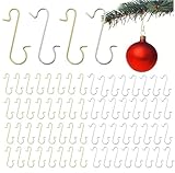 100x Haken Weihnachtsbaum Baumhaken Gold & Silber Aufhänger Kugelaufhänger für Christbaumkugel, Weihnachtskugeln, Aufhänger in S Form für Weihnachten