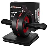EnterSports Bauchroller, Bauchmuskeltrainer, Bauchmuskelroller mit Zwei Kniematte, Bauchrad Für Bauchmuskeltraining, Bauchtrainer für Zuhause, Geeignet für Anfänger, Fortgeschrittene und Profis