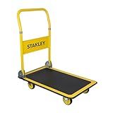 Stanley Plattformwagen PC527 - Transportkarre mit Tragfähigkeit Max. 150KG - Transportwagen Klappbar - 73,5 x 47 x 83 CM - für Umzug, Hausarbeiten und Einkäufen - Gelb/Schwarz