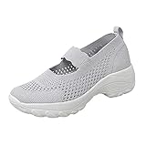 Damen-Turnschuhe, modisch, Netzstoff, Slip, hohl, Keilabsatz, Sportschuhe, Sommer, Damen-Tennisschuhe, grau, 39.5 EU