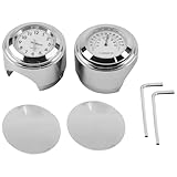 WODHMIEY Motorcycle Handlebar Clock Thermometer,Uhr Und Thermometer FüR Motorradlenker FüR Einem Lenkerdurchmesser Von 22mm-25mm(7/8-1') Motorrad,Wasserdicht StoßFest Rostfrei,Galvanisierte Schale