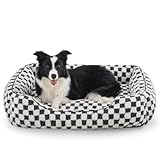 FURTIME Hundebett Mittelgroße Hunde, rutschfest Hundebetten Waschbares Hundekorb, Anti-Angst Hundebett Komfortabler Plüsch-Hundekörbchen, Geeignet für Border Collies, Labrador Retrievers, 76×61×23 cm