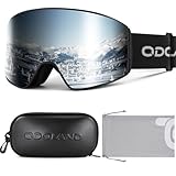 Odoland Skibrille Zylindrische Schneebrille für Damen und Herren mit Skibrillenetui Anti-Fog UV-Schutz Unisex Snowboardbrille Helmkompatible für Jungen und Mädchen zum Snowboard Skifahren
