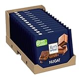 Ritter Sport Nugat, Tafelschokolade mit cremig-feinem Edelnugat aus goldbraun gerösteten Haselnüssen mit feiner Vollmilchschokolade, perfekt zum Naschen, 13 x 100g