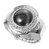 NUOBESTY Elegante Digitale Fingeruhr mit Elastischem Band Langlebiger Metallring als Schmuck und Praktischer Zeitanzeige Verstellbare Casual Ring Watch für Damen und Herren Einzigartiges