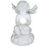 Out of the blue Engel sitzend mit LED - Kugel Circa 7x11,5cm