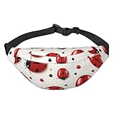 Red Ladybug Bauchtaschen für Männer und Frauen, Hüfttaschen, große Crossbody-Gürteltasche, Bauchtasche mit verstellbarem Gurt, Schwarz, Einheitsgröße, Schwarz , Einheitsgröße