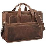 STILORD 'Paolo' Aktentasche Herren Leder Laptoptasche 15.6 Zoll Arbeitstasche Damen Lehrertasche große Umhängetasche Businesstasche Echtleder, Farbe:mittel - braun