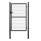 V2Aox Gartentor Tor für Gartenzaun Zaun 160 cm hoch Gartentür aus Metall für Stabmattenzaun Abschließbar inkl. Pfosten Anthrazit
