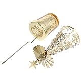 ARTIBETTER Weihnachtskerzenhalter aus Eisen Goldfarben Drehbarer Weihnachtsbaum Kerzenständer Stabile Tischdekoration für Weihnachtsfeier und Dinnerparty
