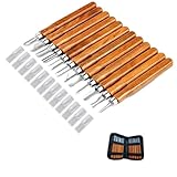 Schnitzset 12-teiliges Holzschnitzmesser-Set, SK2-Kohlenstoffstahlklingen, Bildhauerei-Zimmerei-Werkzeuge, geben Sie einen Schleifstein, DIY-Skulptur-Werkzeug