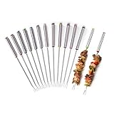 AMACOAM Fonduegabeln Edelstahl Käsefondue Gabeln Spülmaschinenfest Fondue Gabeln 24 cm Spieße Fondue Gabel mit Hitzebeständigem Griff für Käse Fleisch Obst Schokolade Springbrunnen Käsegabeln 12 Stück