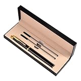 BESTonZON Schreibset Metallstifte Gelroller Schwarz Büro und Meeting Stiftset mit Sanft Gleitender Mine Geschenk für Geschäftsveranstaltungen