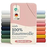 Laleni Jersey Spannbettlaken Babybett - Oeko-TEX zertifiziertes Bettlaken 70x140 Kids in Rosa, 100% Baumwolle