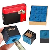 ZDL Billard Chalk,12pcs Billard Kreide Zubehör,Pool Queue Würfel,Billardkreide Blau,Calciumcarbonat rutschfeste Billard,Billard Zubehör Kreide,Billard Kreide für Amateure und Profis