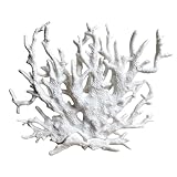 Cadzyre Holz Aquarium-deko Gefälschte Koralle, Garnelen Aquarium & Aquarienpflanze Echt, Geeignet für kleine bis mittlere Aquarien (weiß)