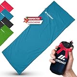 NORDMUT® Hüttenschlafsack Mikrofaser Ultraleicht - Sommerschlafsack Kleines Packmaß & Atmungsaktiv - Schlafsack Dünn & besonders weich inkl. Kissenfach [220 x 90 cm]