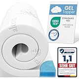 maxVitalis Gel-Schaum Topper, Orthopädische, atmungsaktive Gel Matratzenauflage, Für Matratzen & Boxspringbett, inkl. Aloe Vera Bezug, Allergiker geeignet (90 x 200 cm, Gelschaum 4 cm)