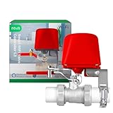 NOUS L3 Wifi Wasserventil elektrisch, Google Assistant, Amazon Alexa, Alexa kompatibel, NOUS Smart Home App, Life TUYA, Zeitschaltuhr Gartenbewässerung Smart, Wasserventil WLAN, Only 2.4 GHz WiFi Red