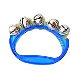 KIXZSAZ Lustige und lehrreiche Handglocken für Kinder jeden Alters. Kunststoff Klingelrassel, Schlittenglocken, Baby Handklingelglocken, Geschenk , Blau