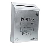 DOITOOL Vorschlagsbox Postfach Briefe Fänger Flagge Vintage Briefkästen Mail- briefkasten Vintage Retro Styles Decor Briefkasten im Freien wandmontierter Briefkasten Eisenblech Silver