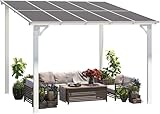 UNIONLINE 3x3m Wandgestellter Gartenpavillon – Markdown! Metall Pavillon für Terrasse, Veranda, Hinterhof, Weiß, PVC-Dach