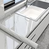 Peakjune Marmor Folie Selbstklebend,Klebefolie MöBel Marmoroptik,Marmoroptik MöBelfolie GläNzend KüChenfolie,Marmoroptik MöBelfolie GläNzend KüChenfolie,Wasserfest,FüR KüChenschräNke