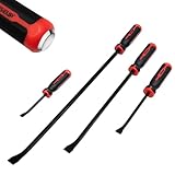 WISEUP 4-teiliges Brecheisen Set, 20,3 cm, 30,5 cm, 45,7 cm, 61 cm, robuste Brecheisen mit dickeren Schließkappen für Hebelarbeiten, Abbruch, Automobilmechaniker, Handwerkzeuge