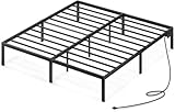 Rolanstar Bettgestell 180x200 cm, Doppelbett mit Ladefunktion & robusten Stahllatten, Leichte Montage, 31 cm Stauraum unter dem Bett, Metallbett für Schlafzimmer Gästezimmer